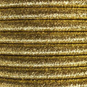 Cable textil dorado glitter