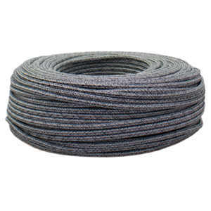 Cable textil matizado negro blanco