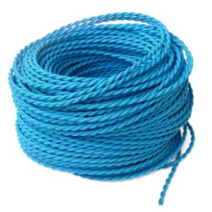 Cable textil trenzado aqua