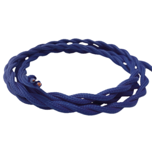 Cable textil trenzado azul marino
