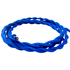 Cable textil trenzado azul rey