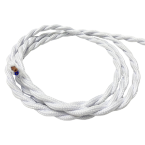 Cable textil trenzado blanco