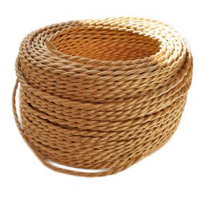 Cable textil trenzado dorado