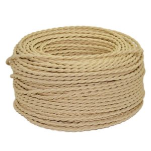 Cable textil trenzado ivory
