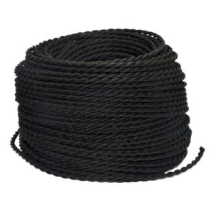 Cable textil trenzado negro