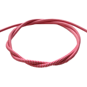 Cable textil rayado blanco-rojo
