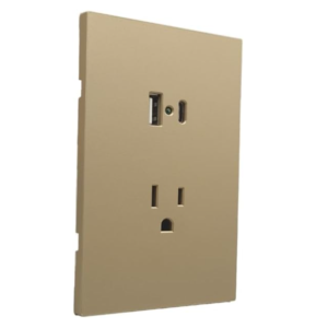 CONTACTO SENCILLO Y CONVERTIDOR USB TIPO A Y C DORADO