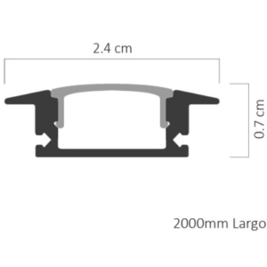 PERFIL ALUMINIO RECTANGULAR EMPOTRAR SATIN 24X7 2M WL